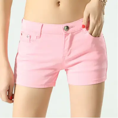 2025 Summer Women Pink Slim Fit Denim Shorts - Image 10