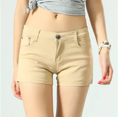 2025 Summer Women Pink Slim Fit Denim Shorts - Image 14