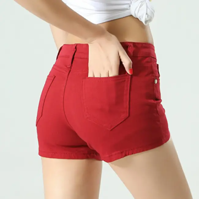 2025 Summer Women Pink Slim Fit Denim Shorts - Image 7