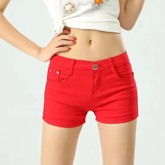 2025 Summer Women Pink Slim Fit Denim Shorts - Image 8