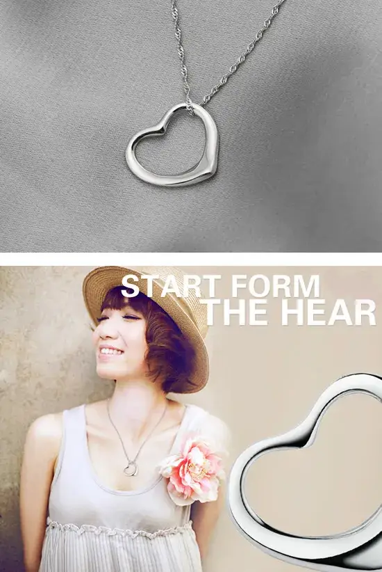 925 Sterling Silver Heart Pendant Necklace for Men Women - Image 3