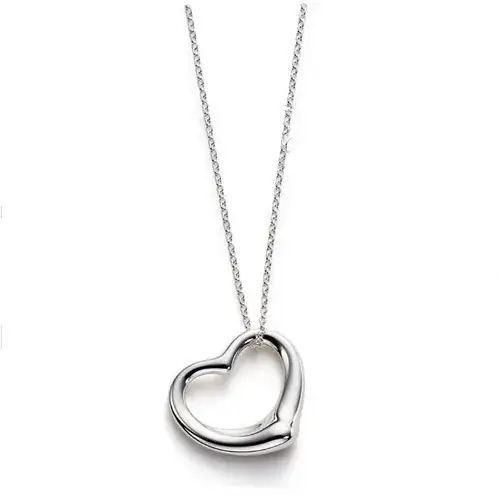 925 Sterling Silver Heart Pendant Necklace for Men Women