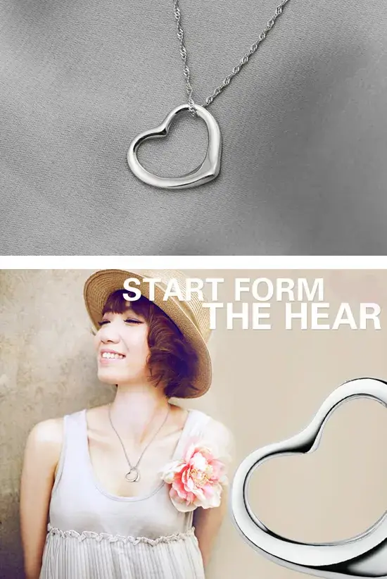 925 Sterling Silver Heart Pendant Necklace for Men Women — feature 13