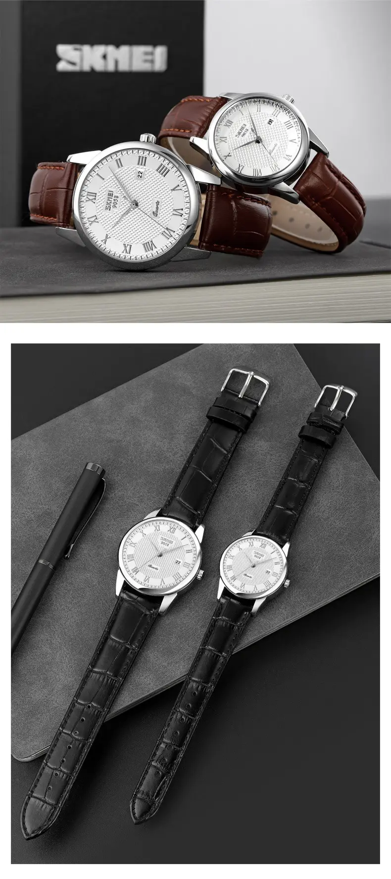 Skeena Women's Quartz Watch Black Genuine Leather Strap — feature 14