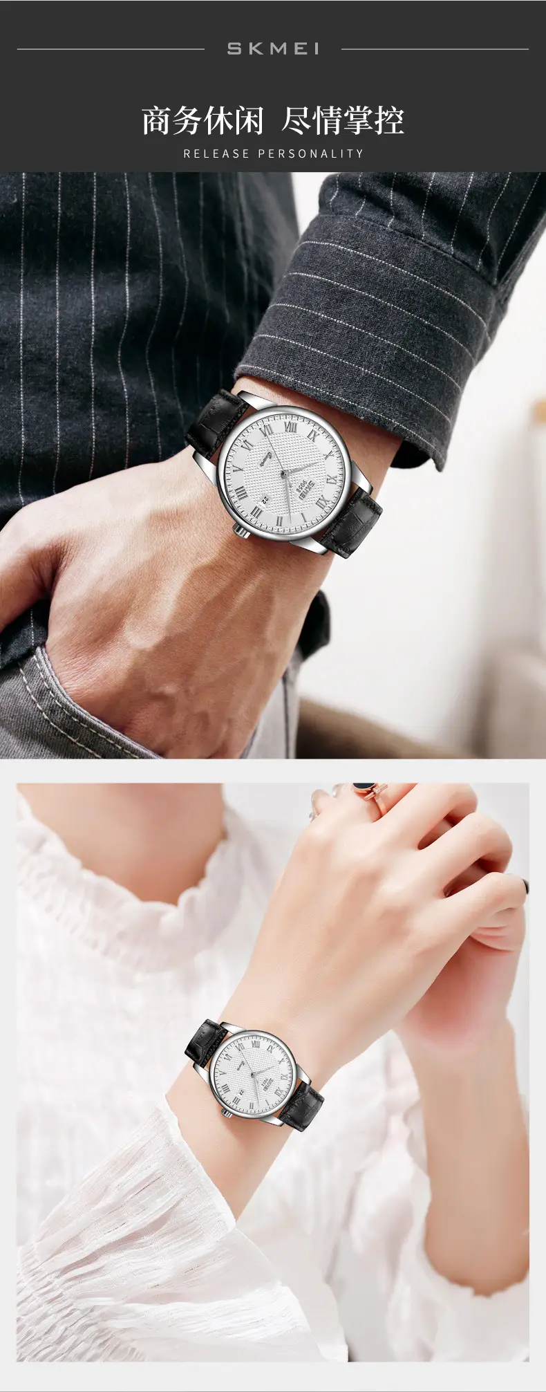Skeena Women's Quartz Watch Black Genuine Leather Strap — feature 7