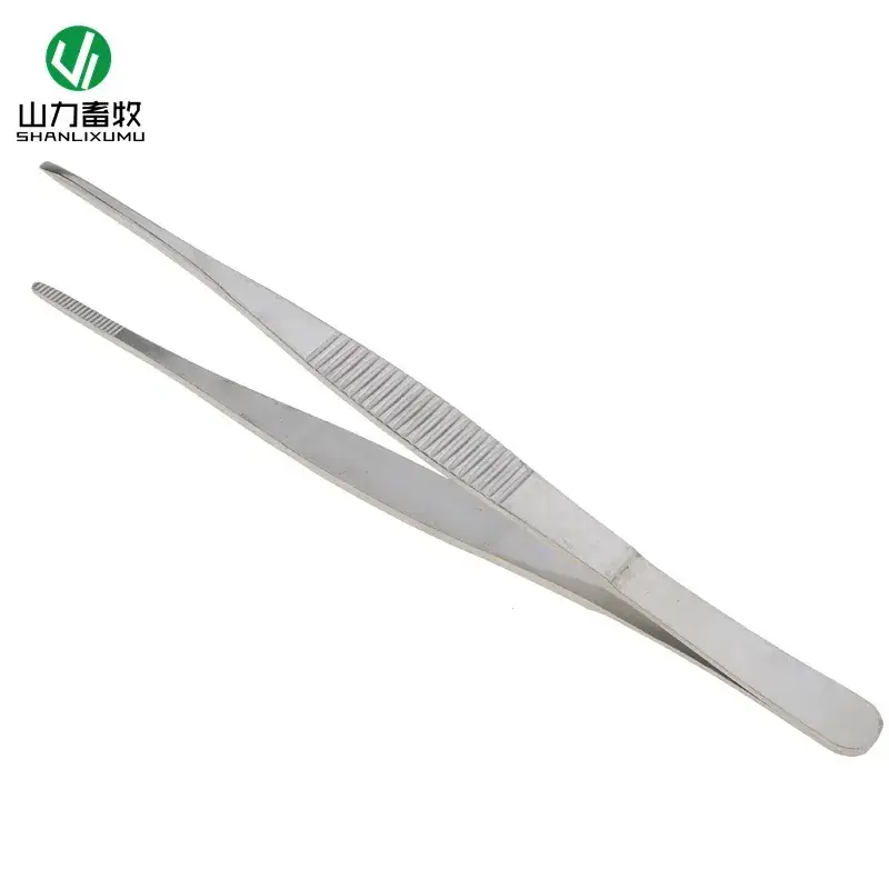 Veterinary Hooked Stainless Steel Dressing Forceps 12.5cm - Image 2