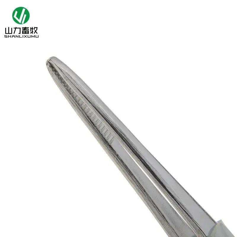 Veterinary Hooked Stainless Steel Dressing Forceps 12.5cm - Image 3