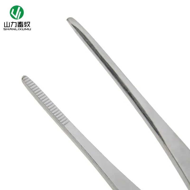 Veterinary Hooked Stainless Steel Dressing Forceps 12.5cm - Image 4