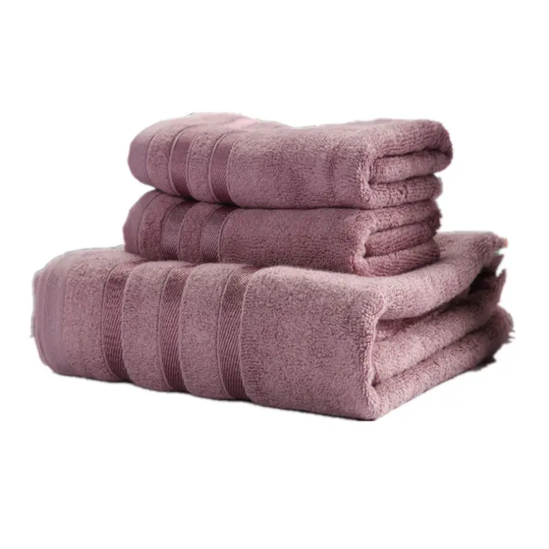 Mozhu Bamboo Fiber Towel 3Pc Set Pink Microfiber - Image 6