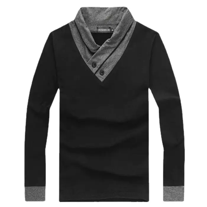 Men's 2023 T-Shirt Korean Collar Long Sleeve 6562 - Image 7
