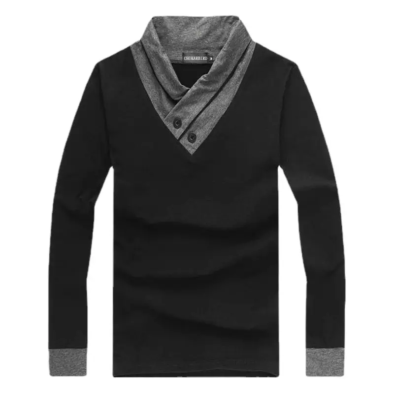 Men's 2023 T-Shirt Korean Collar Long Sleeve 6562