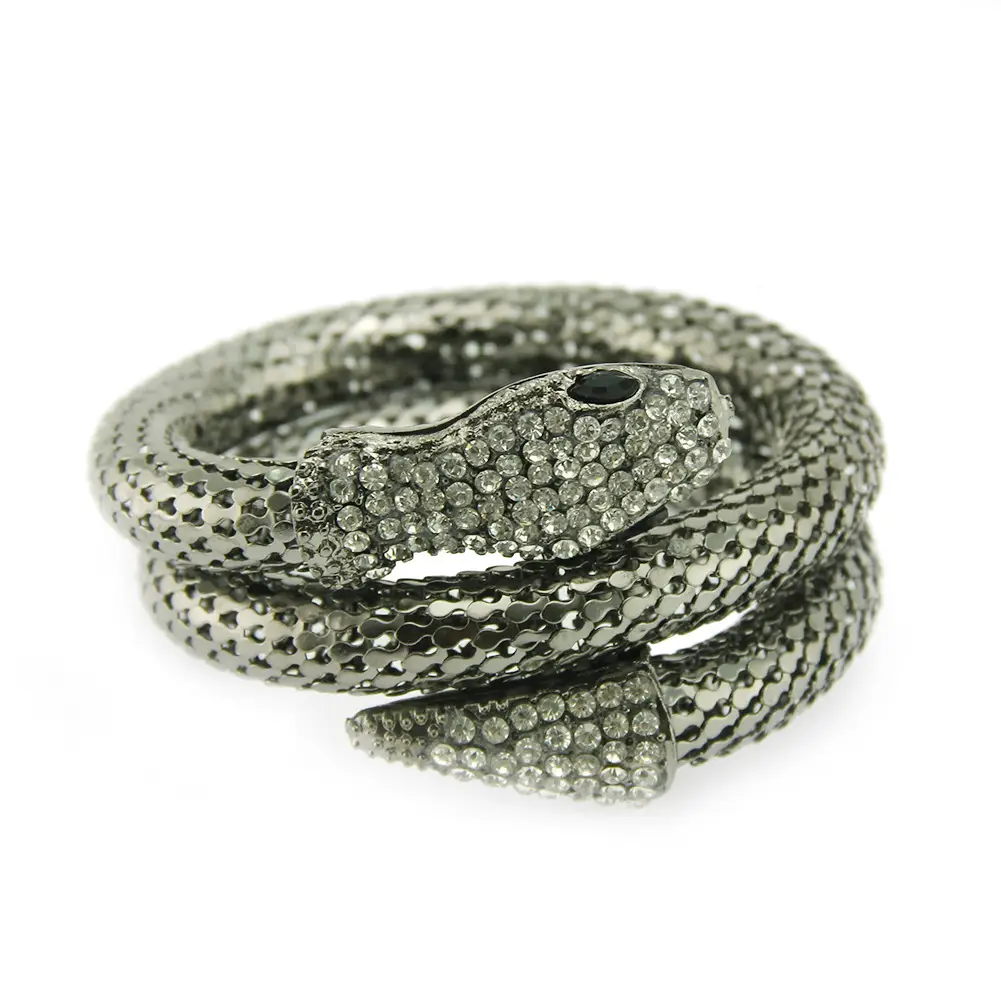 Gold Snake Bracelet with Full Diamond Set - Image 8