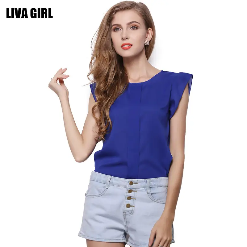 Women Chiffon T-Shirt Set Green Solid Color - Image 6