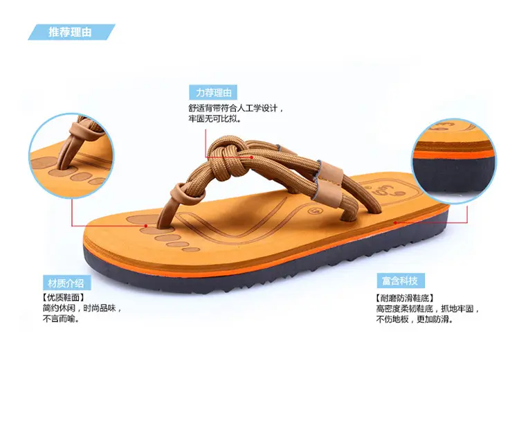 Men's Black Non-Slip Vietnamese Slippers Sandals — feature 7