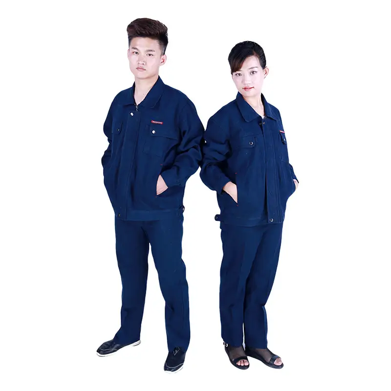 Men Navy Blue Jack Denim Work Suit Thick Cotton - Image 4