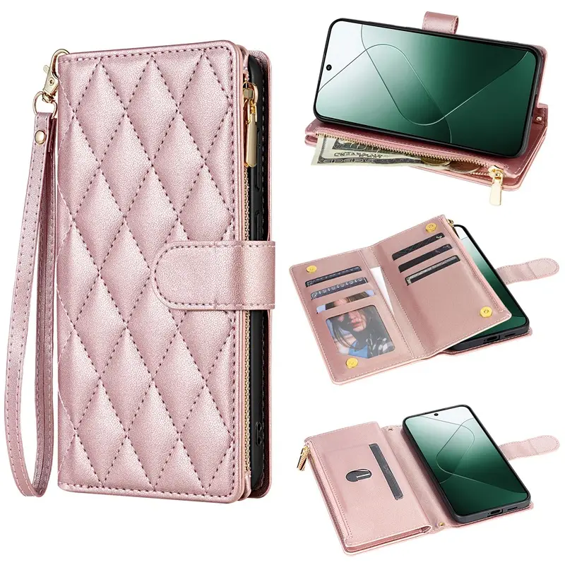 Chanel-Style Multi-Card Phone Leather Crossbody Case - Image 7