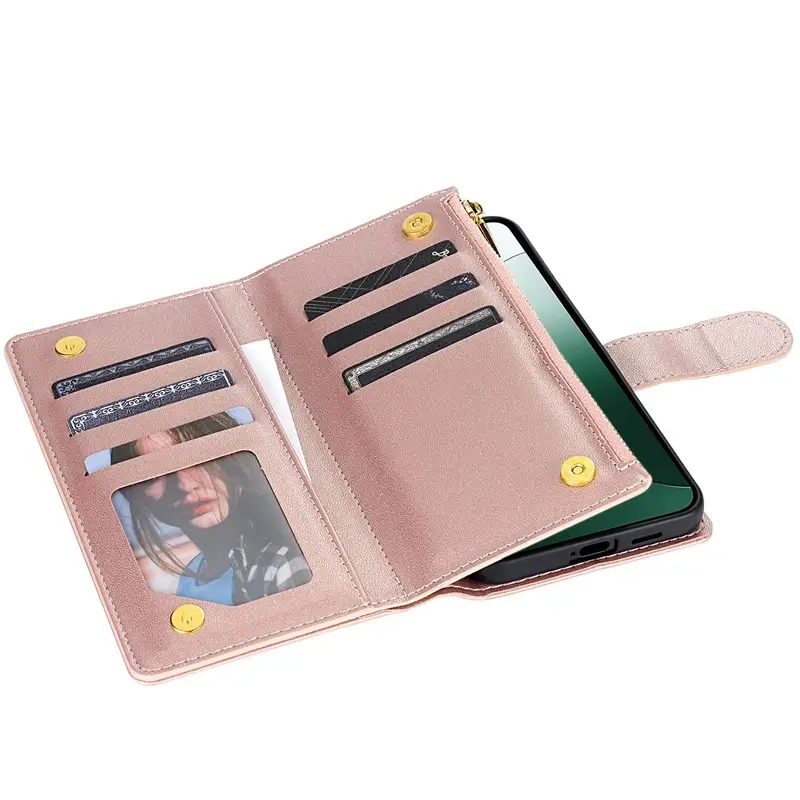 Chanel-Style Multi-Card Phone Leather Crossbody Case - Image 8