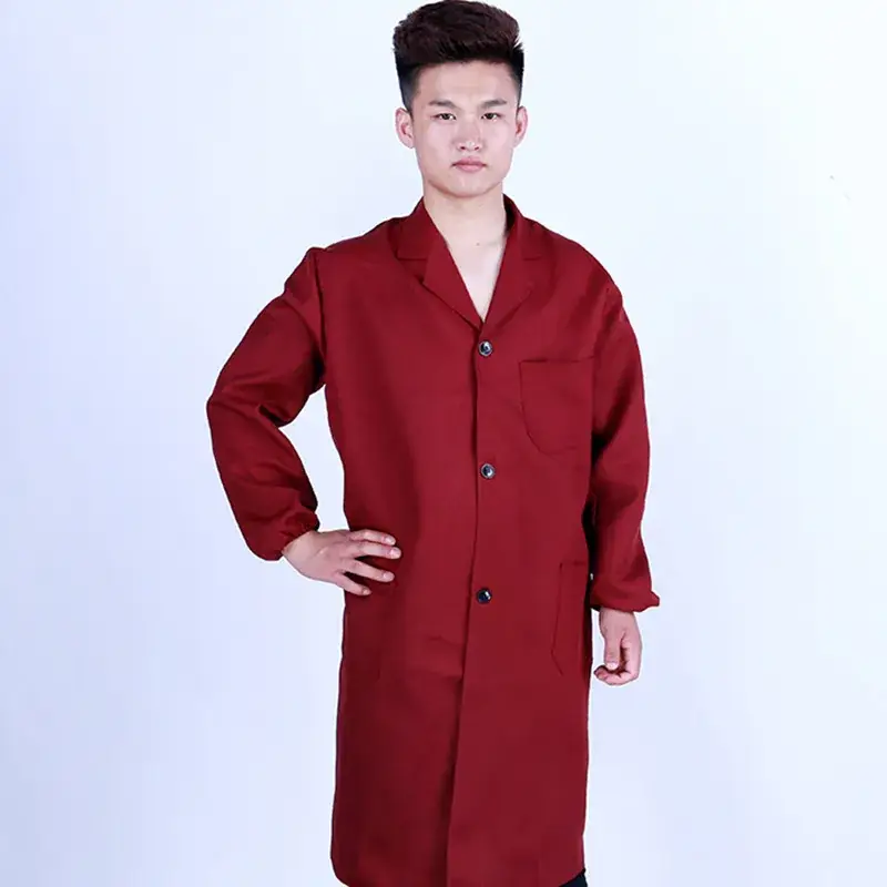 Men's Long Beige Button Coat Denim Dustproof Transport - Image 2