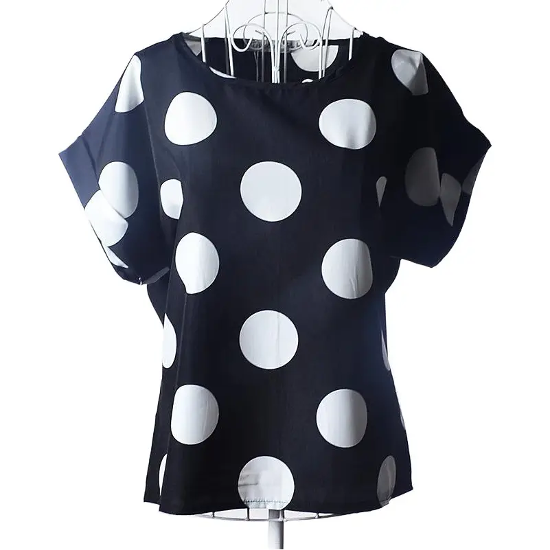 Women's Striped T-Shirt Large Summer Bird Print