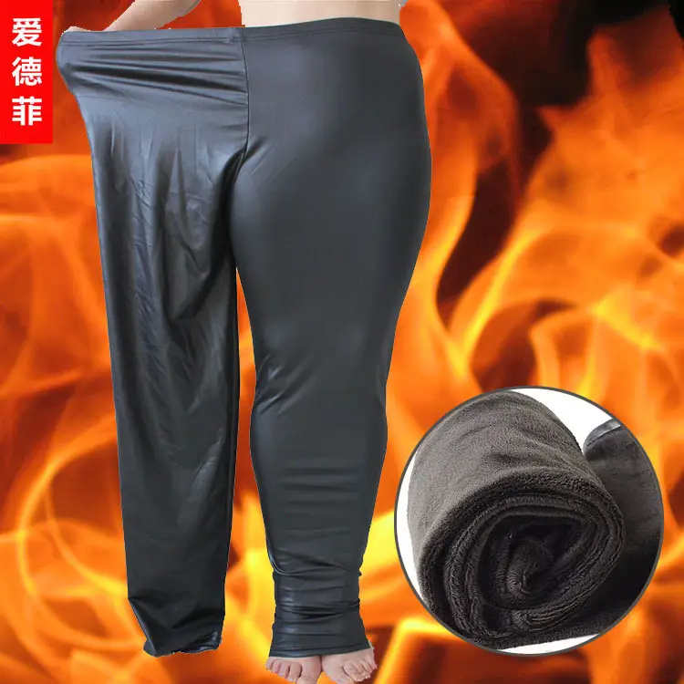 2025 Winter Plush Leather Leggings XL Large Warm Plus - Image 6