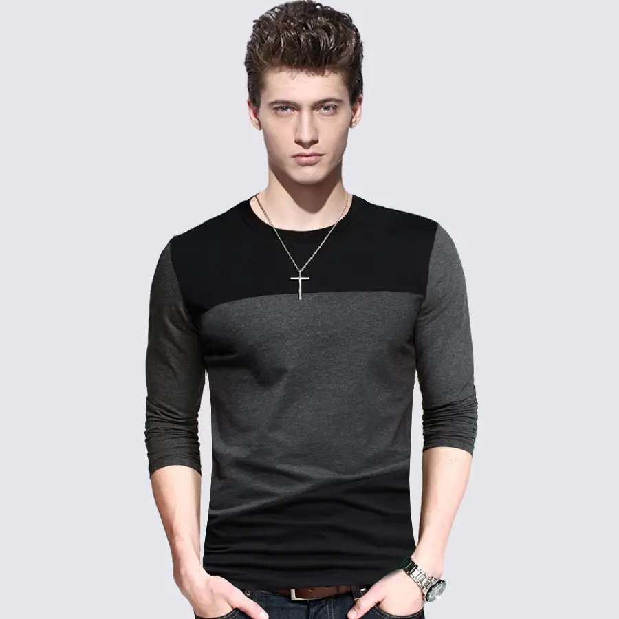 Cotton Men's Long Sleeve T-Shirt Large Black - Image 3