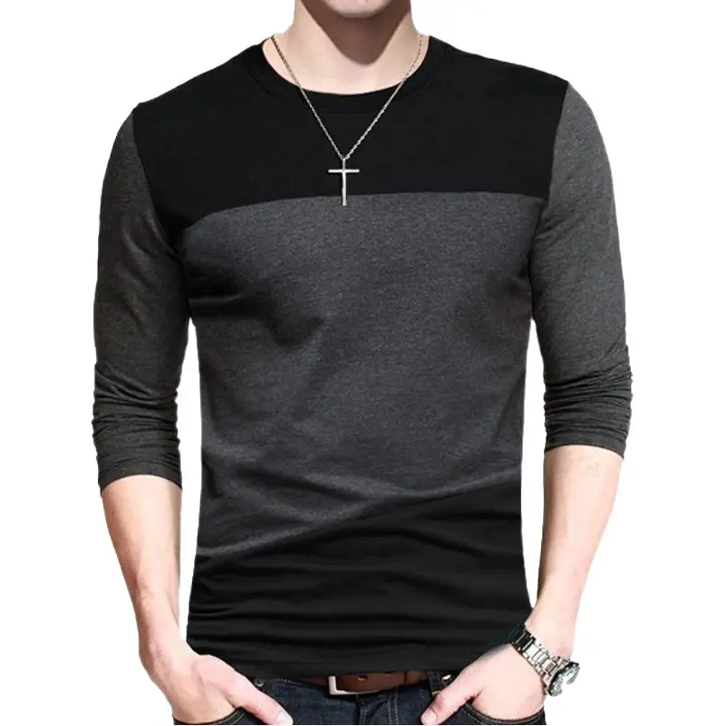 Cotton Men's Long Sleeve T-Shirt Large Black
