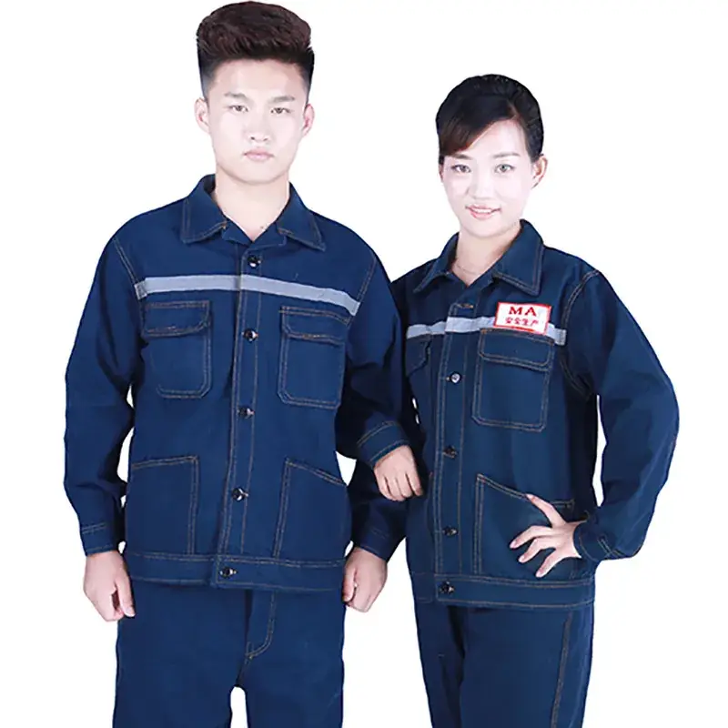 Men Blue Cotton Welding Suit MA Denim Workwear - Image 2