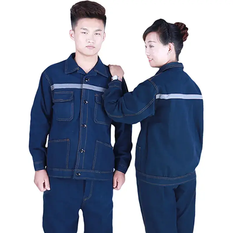 Men Blue Cotton Welding Suit MA Denim Workwear - Image 3