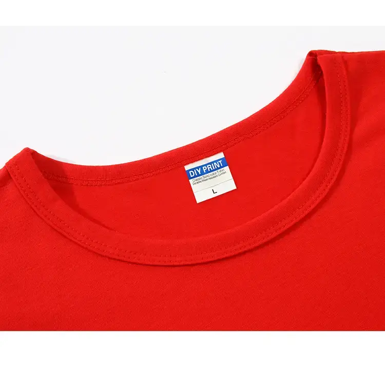 Red Lycra Cotton Men's Round Neck Long Sleeve T-Shirt