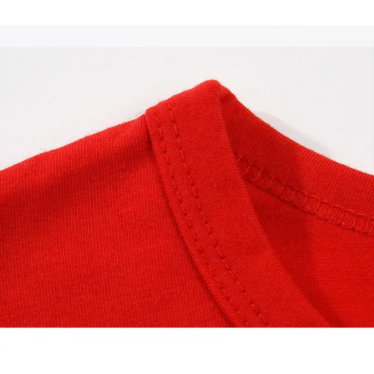 Red Lycra Cotton Men's Round Neck Long Sleeve T-Shirt
