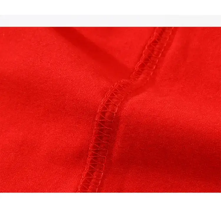 Red Lycra Cotton Men's Round Neck Long Sleeve T-Shirt