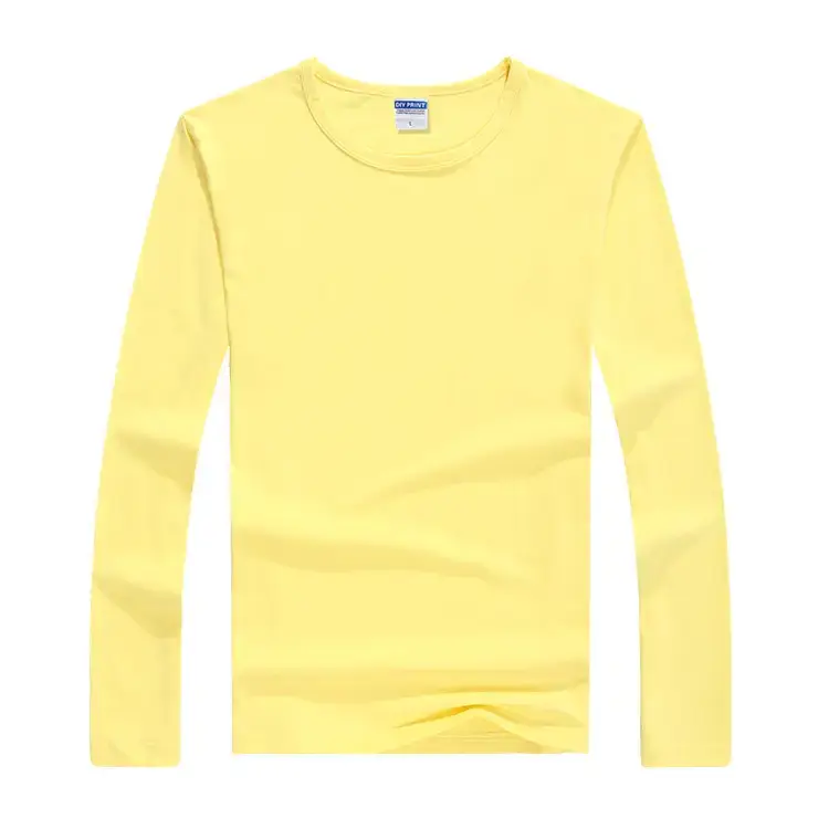 Red Lycra Cotton Men's Round Neck Long Sleeve T-Shirt