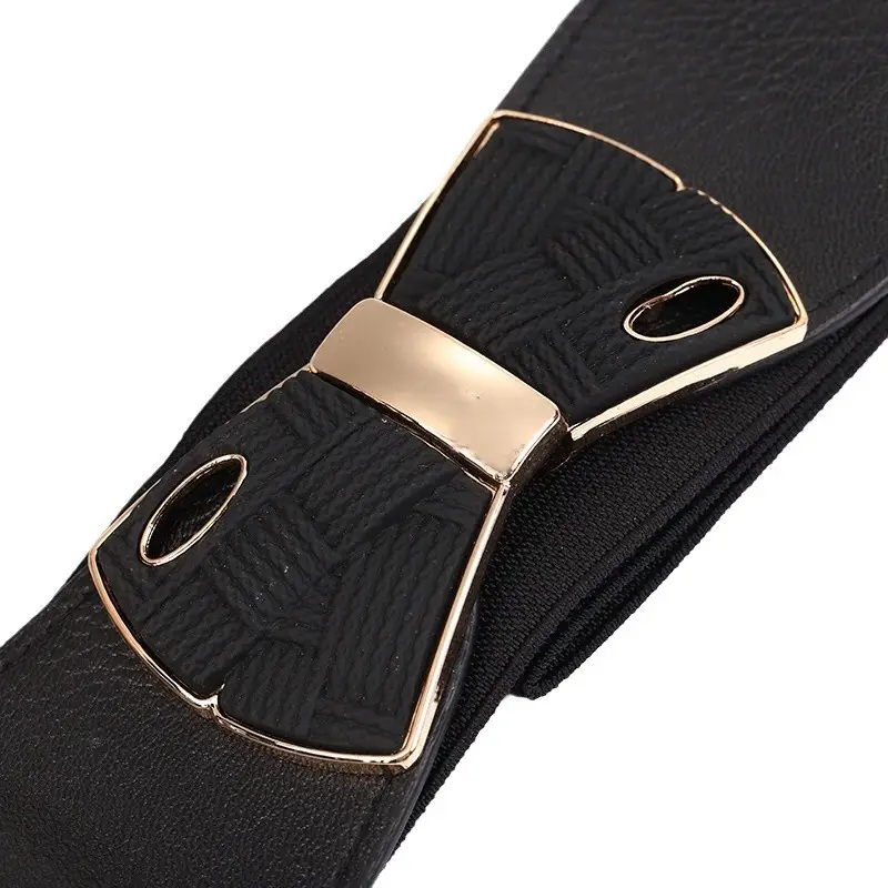 Black Elastic Belt Buckle for Women Winter Sweater Jacket - Image 6