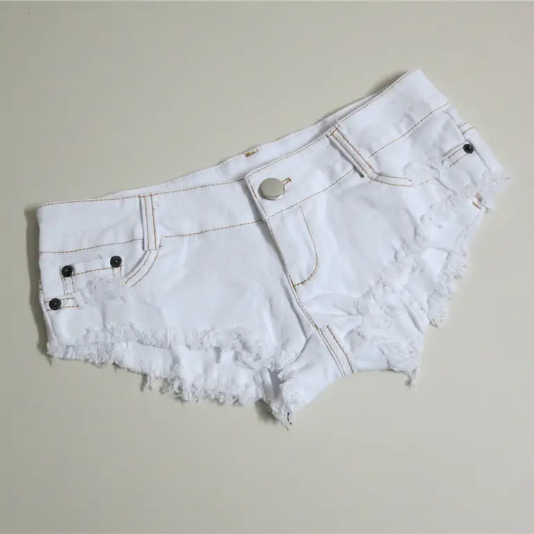 Women Denim Shorts Light Blue Frayed Edge