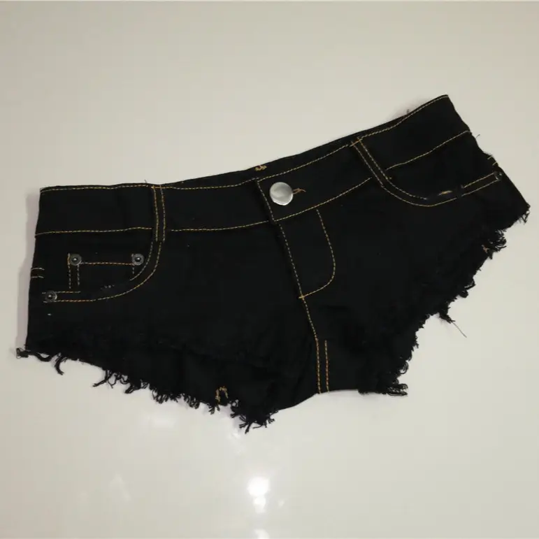 Women Denim Shorts Light Blue Frayed Edge