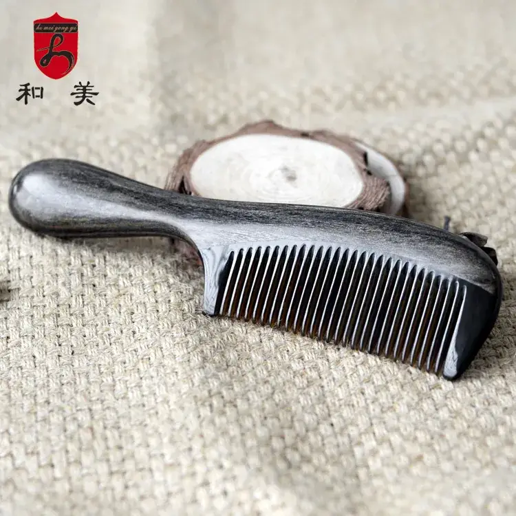 Buffalo Horn Stiletto Comb 18cm Green Sandalwood - Image 11