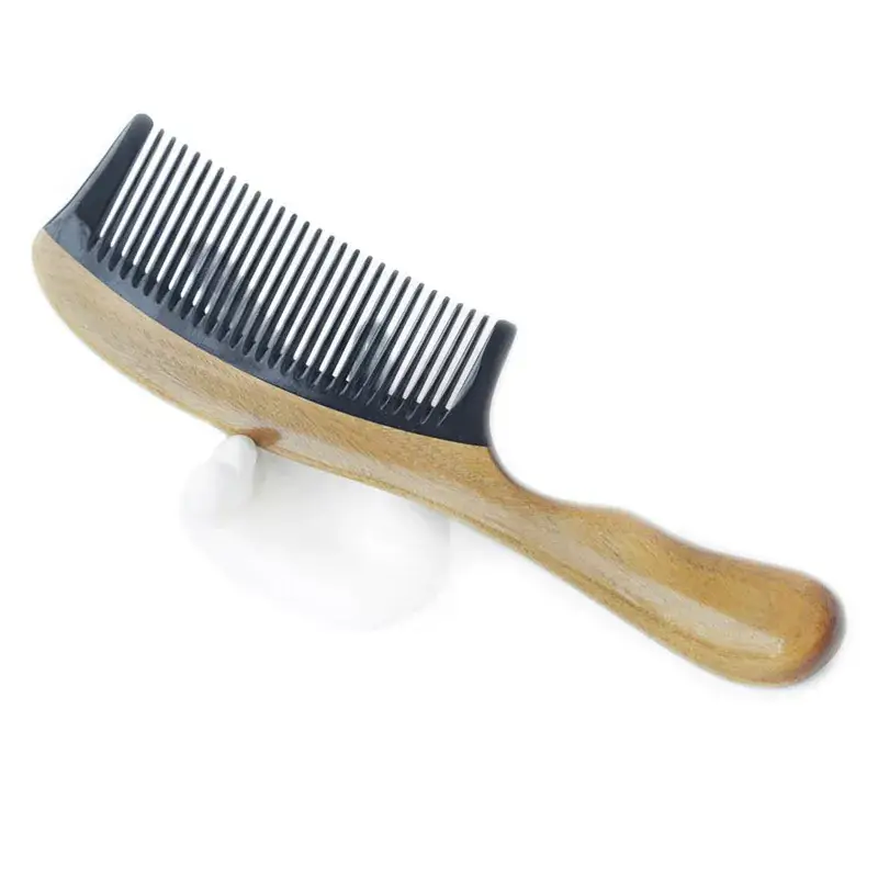 Buffalo Horn Stiletto Comb 18cm Green Sandalwood - Image 13