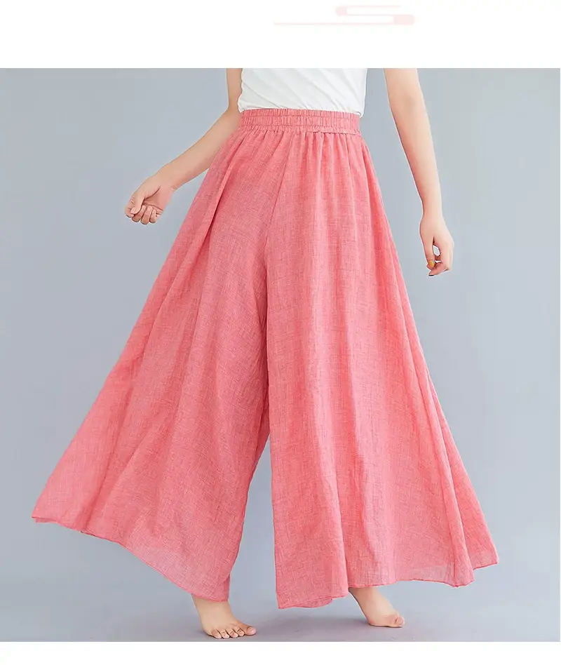 Mori Women's Linen Wide Leg Skirt Lavender Large — feature 42