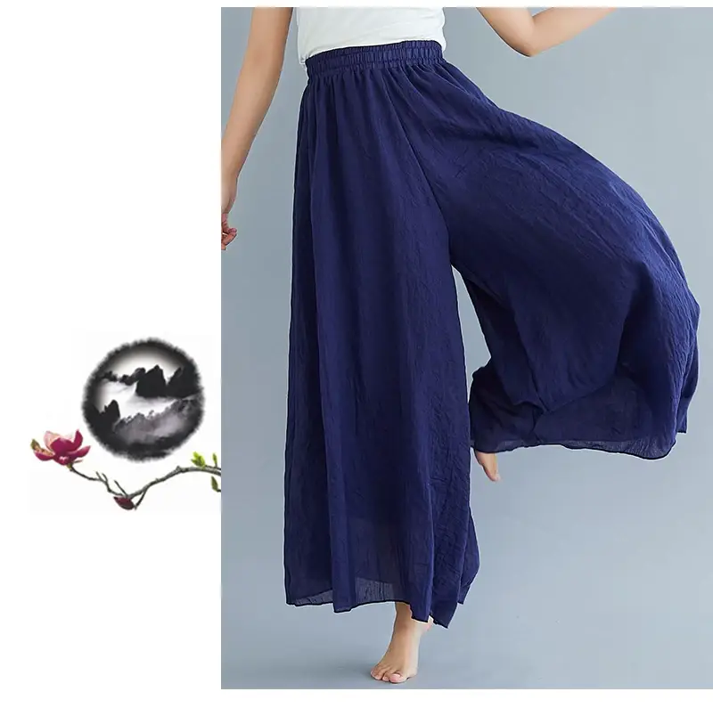 Mori Women's Linen Wide Leg Skirt Lavender Large — feature 61