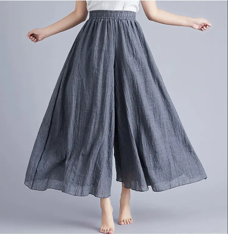 Mori Women's Linen Wide Leg Skirt Lavender Large - Image 13