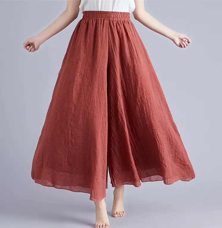 Mori Women's Linen Wide Leg Skirt Lavender Large - Image 16