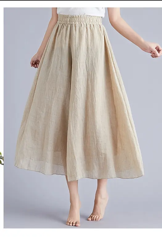 Mori Women's Linen Wide Leg Skirt Lavender Large - Image 17