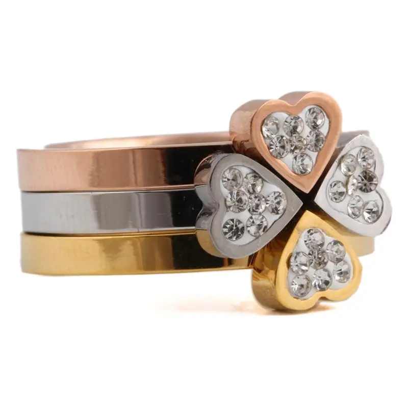 Rose Gold Butterfly Crystal Ring for Women