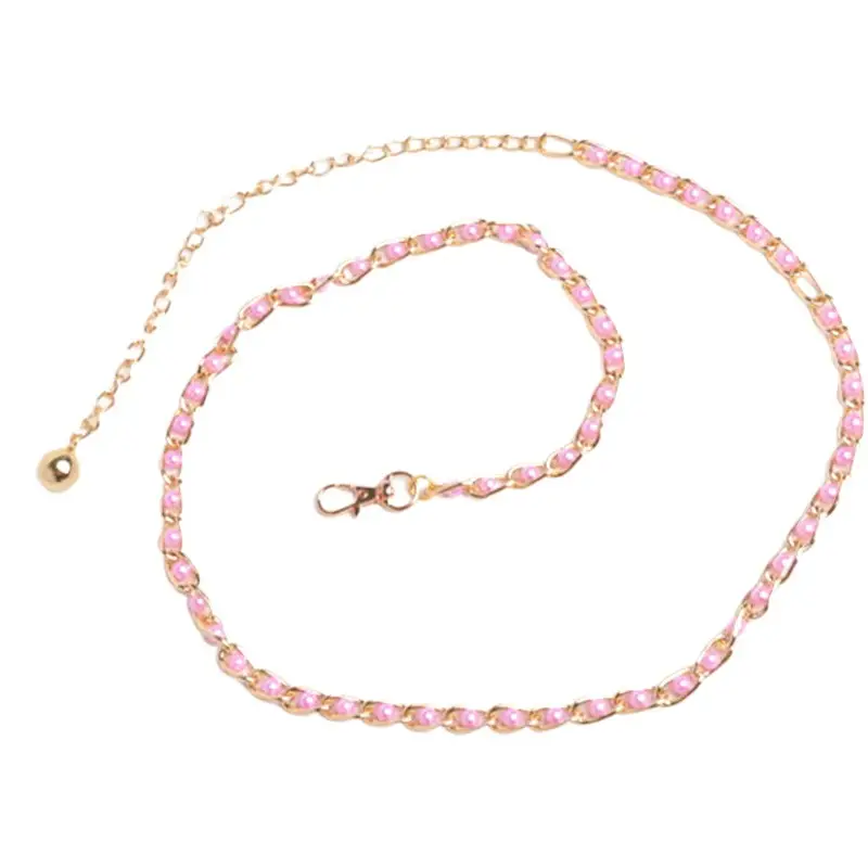 Gold Pearl Chain Belt for Women Casual Wear