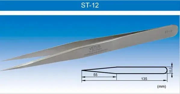 VETUS ST-14 Stainless Steel Tweezers 11mm - Image 3