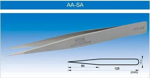 Vetius OO-SA Stainless Steel Tweezers 56mm - Image 2