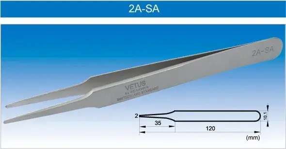 Vetius OO-SA Stainless Steel Tweezers 56mm - Image 4