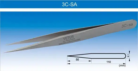 Vetius OO-SA Stainless Steel Tweezers 56mm - Image 5