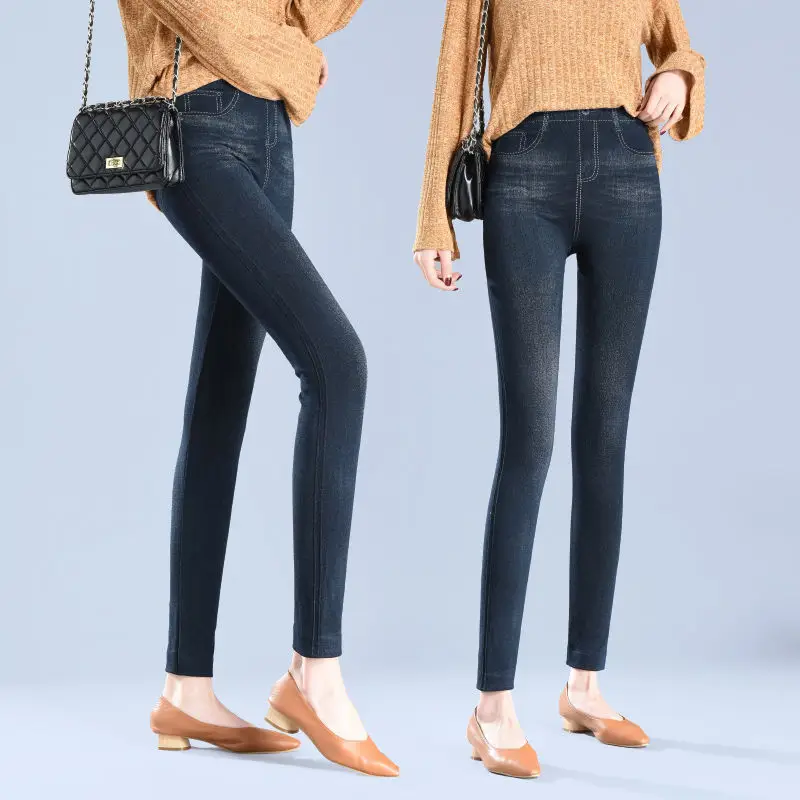 Women's Printed Denim Leggings Spring Autumn Factory Direct