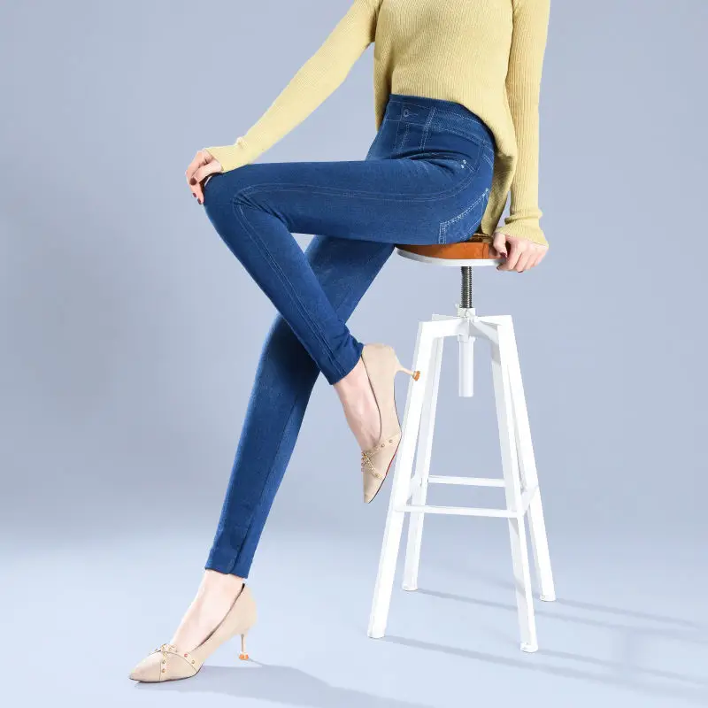 Women's Printed Denim Leggings Spring Autumn Factory Direct